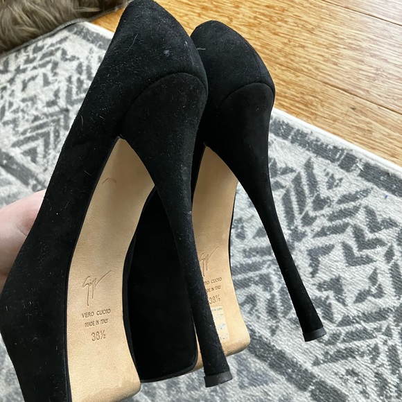 Giuseppe Zanotti black suede platform high heel stiletto - Picture 9 of 10